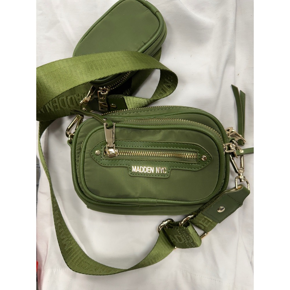 Madden NYC Green Nylon Multi Compartment Crossbody Bag with Pouch MNY-532